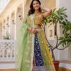 Pehnava Style Multicolor Faux Georgette Semi-Stitch Lehenga