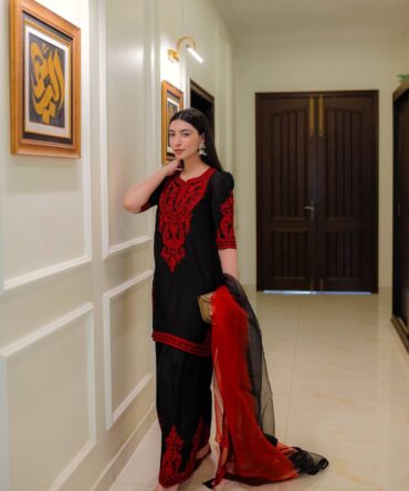 Pehnava Style Heavy Chinon Silk With Embroidery Work Kurtie Palazzo And Duppatta