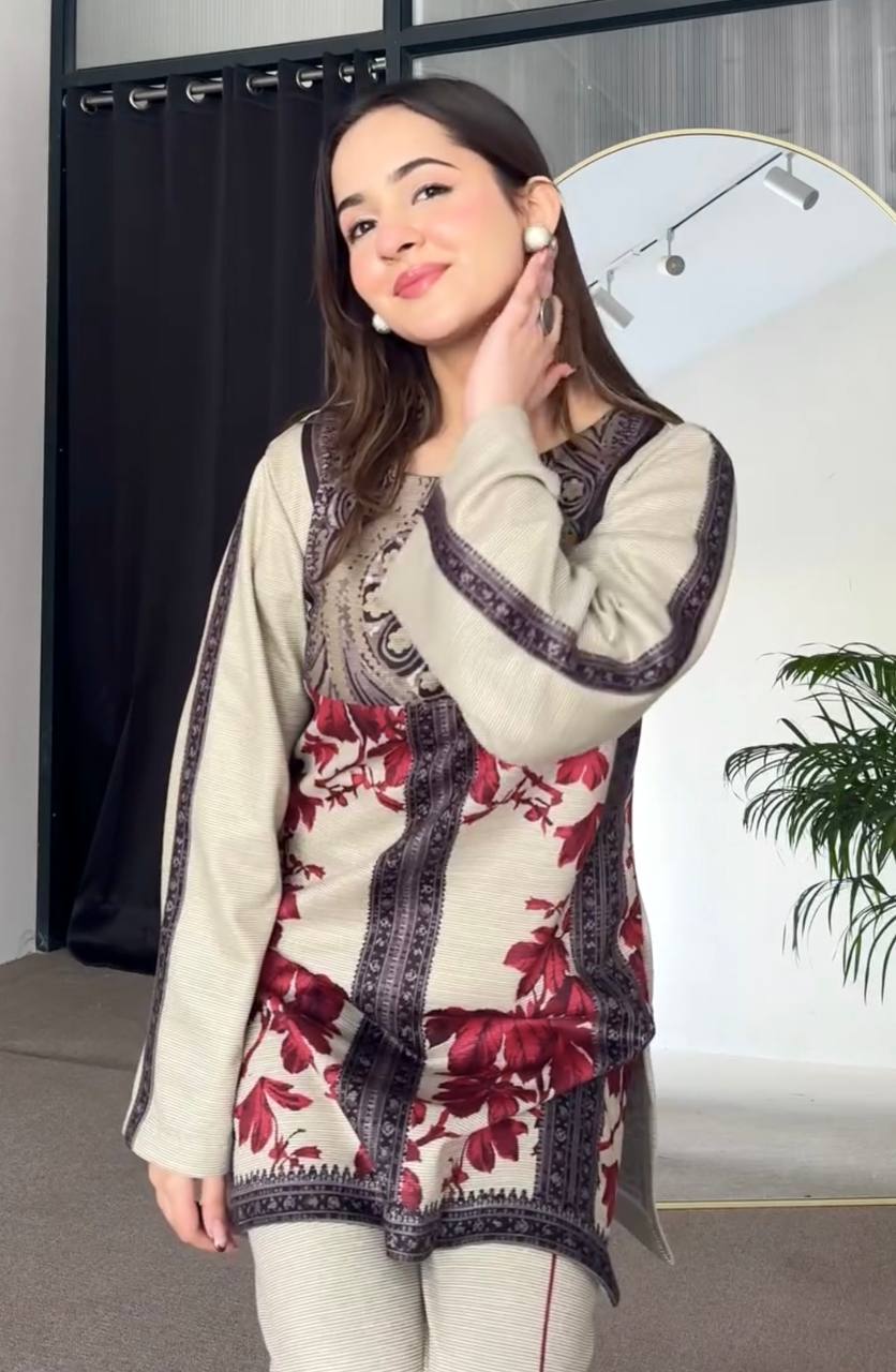 Pehnava Style Pure Natural Crepe With Digital Print Co-Ord Set - Image 2