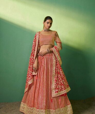 Pehnava Style Georgette Semi Stitched Lehenga