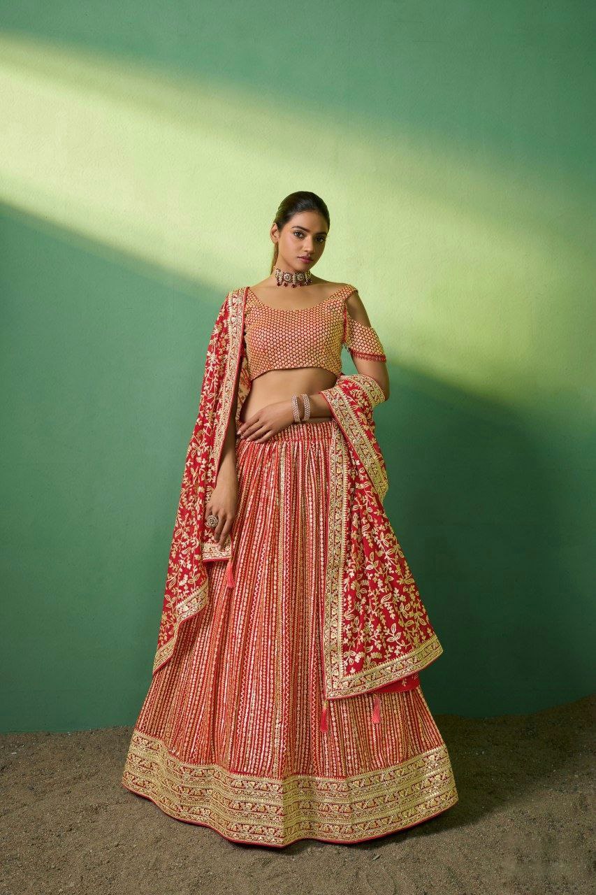 Pehnava Style Georgette Semi Stitched Lehenga