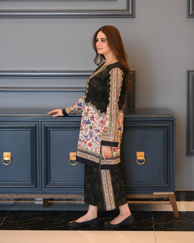 Pehnava Style Pure Natural Crepe With Digital Print Co-Ord Set - Image 3