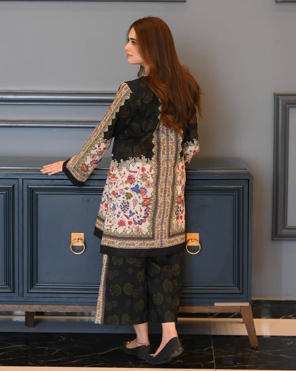 Pehnava Style Pure Natural Crepe With Digital Print Co-Ord Set - Image 4