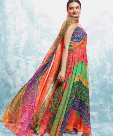 Pehnava Style Multicolor Georgette Gown