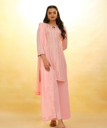 Pehnava Style Pink Embroidered Kurtie Plazzo