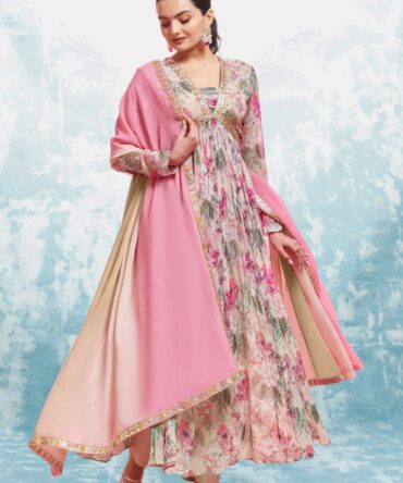 Pehnava Style Multicolor Georgette Kurtie Set