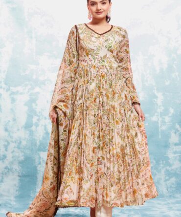 Pehnava Style Chiffon Micro Cotton Digital Printed Kurtie Set