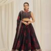 Pehnava Style Organza Embroidered Lehenga