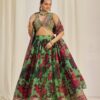 Pehnava Style Organza Embroidered Lehenga