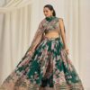 Pehnava Style Organza Embroidered Lehenga