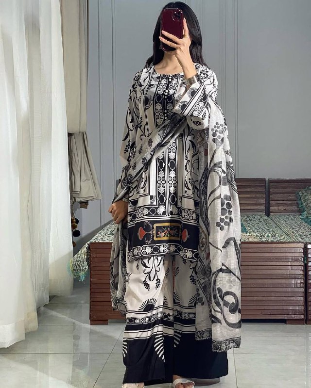 Pehnava Style Pure Natural Crepe With Digital Print Co-Ord Set