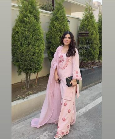 Pehnava Style Pure Natural Crepe Embroidery Work Top Farshi Palazzo With Duppatta