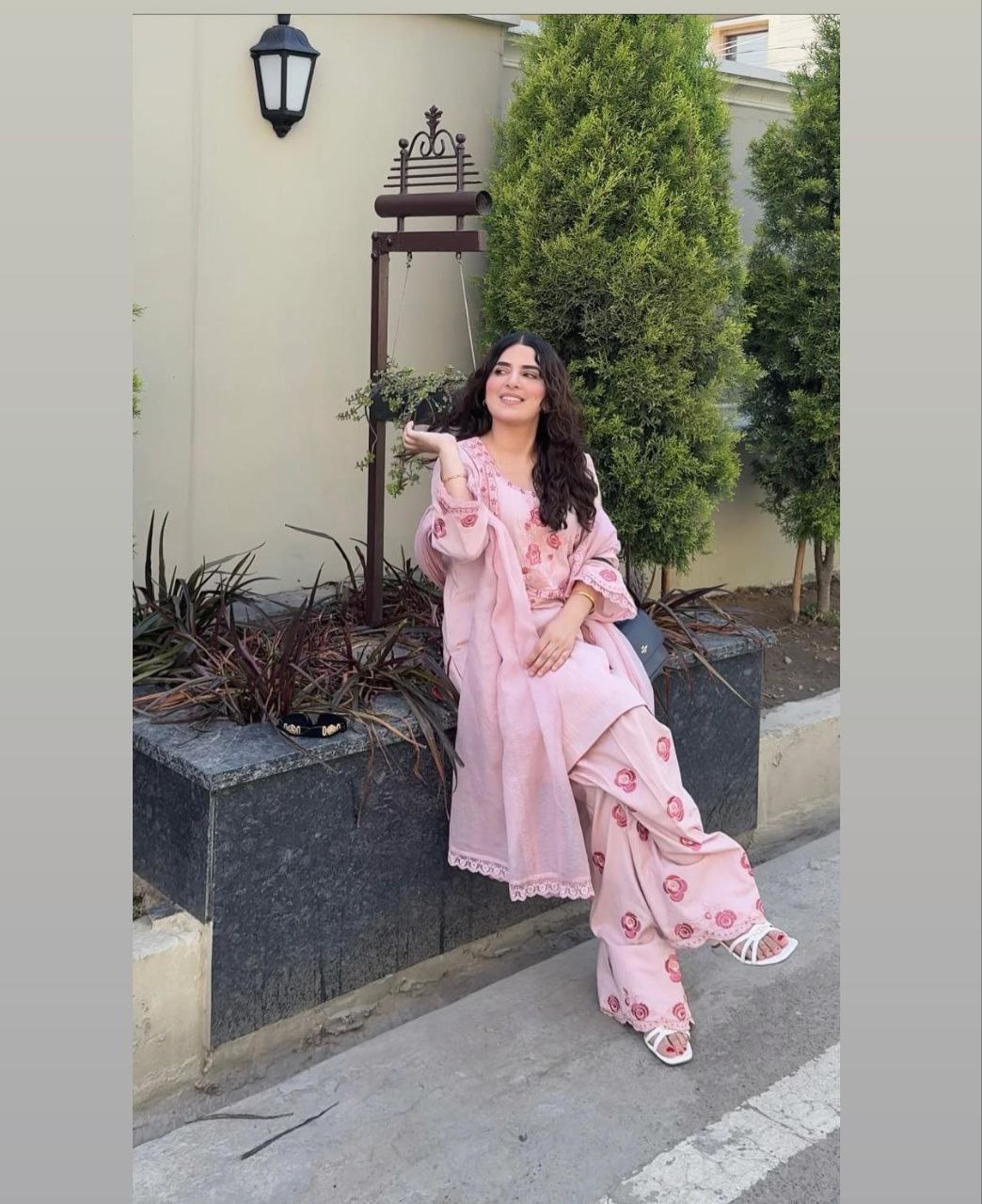 Pehnava Style Pure Natural Crepe Embroidery Work Top Farshi Palazzo With Duppatta - Image 4