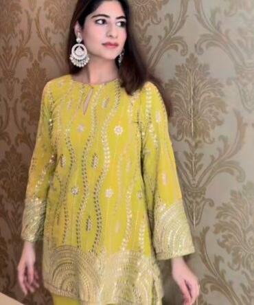 NEW LAUNCH EXCLUSIVE DESIGNER SEQUENCE EMBROIDERY WORK TOP AND PLAZZO