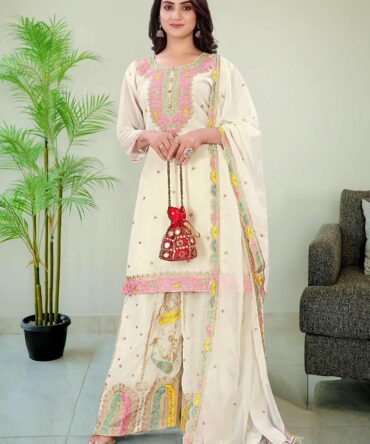 GOOD QUALITY GEORGETTE TOP WITH BEAUTIFUL FULLY EMBROIDERED GEORGETTE PLAZZO